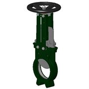 Задвижка шиберная ножевая Tecofi VG 4400-001 Ду50 Ру10 односторонняя, межфланцевая, шпиндель - невыдвижной, корпус - чугун, уплотнение - металл, со штурвалом D040-05967