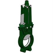 Задвижка шиберная ножевая Tecofi VG4400-051N Ду50 Ру10 односторонняя, межфланцевая, шпиндель - невыдвижной, корпус - чугун, уплотнение - нитрил, с квадратом под ключ D040-06204