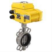 Затвор дисковый поворотный DN WBV3131V-2W-Fb Ду100 Ру16, нержавеющая сталь 304, уплотнение - VITON, с четвертьоборотным электроприводом DN QT-N-008EM-O1-220VAC-У1 220В D050-40657