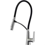 Смеситель для кухни BelBagno с гибким изливом, двухрежимный, нержавеющая сталь, исполнение сатин, BB-LAM36-IN T0060052