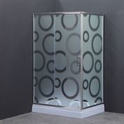 Душевой уголок COMFORTY 33R прозрачное стекло с рисунком круги, с поддоном, 1200*800*1950 T0050156