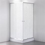 Душевой уголок COMFORTY 35P прозрачное стекло с рисунком узоры, с поддоном, 900*900*1950 T0050163