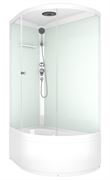Душевая кабина DOMANI-SPA Simple 128 high V1.2 L, выс.под,сатин.матир.стекло,задн.бел.стекл.панель, б/э, DS01Sm128LHWM00-V1.2 T0046593