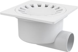 ALCA PLAST Сливной трап 150x150/50, подводка – боковая, решетка – белая, гидрозатвор – мокрый, APV15 T0040358 ALCA PLAST Сливной трап 150x150/50, подводка – боковая, решетка – белая, гидрозатвор – мокрый, APV15 T0040358