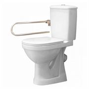 Унитаз компакт ОСКОЛЬСКАЯ КЕРАМИКА персона Комфорт с откидным нерж. поручнем, подвод воды нижний, косой выпуск, 42301120006 T0062335