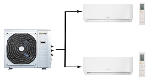 Мульти сплит система на 2 комнаты Eurohoff Smart multi EMMULT-18/2/EMMULT-09*2 M254653