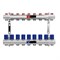 Коллектор Varmega VM158 1 х3/4 , 9вых., c вентилями, латунь никелир., синий VM15809 - фото 4497079