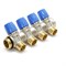 Коллектор General Fittings 6200 3/4 х1/2 , 4вых., c вентилями, латунь никелир., синий 6200E7N0504B4A - фото 4497475