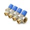 Коллектор General Fittings 6200 3/4 х1/2 , 4вых., c вентилями, латунь никелир., синий 6200E7N0504B4A - фото 4497476