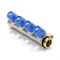 Коллектор General Fittings 6200 3/4 х1/2 , 4вых., c вентилями, латунь никелир., синий 6200E7N0504B4A - фото 4497478
