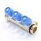 Коллектор General Fittings 6200 3/4 х1/2 , 3вых., c вентилями, латунь никелир., синий 6200E7N0504B3A - фото 4497491