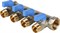 Коллектор General Fittings 6200 3/4 х1/2 , 4вых., c шаровыми кранами, латунь никелир. 620056N0504B4A - фото 4497625