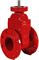 Задвижка клиновая REON RSV02RED Ду150 Ру16 с обрезиненным клином, фланцевая красная, корпус - чугун, уплотнение - EPDM, с голым штоком D040-07029 - фото 5363977